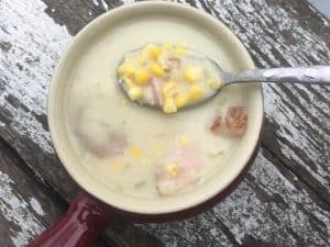Creamy Corn Chowder with Potatoes and Ham