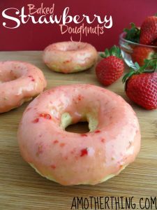 Baked Strawberry Donuts and other strawberry recipes at www.idyllicpursuit.com