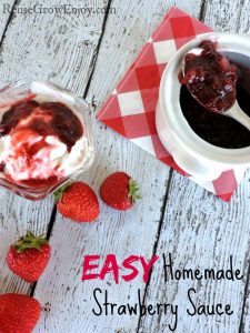 Homemade Strawberry Sauce recipe and other strawberry recipes at www.idyllicpursuit.com