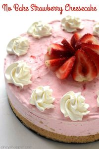 No Bake Strawberry Cheesecake and other strawberry recipes at www.idyllicpursuit.com