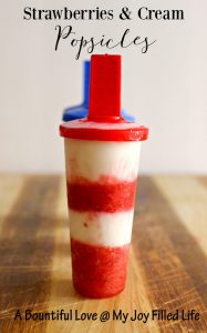 Strawberries and Cream Popsicles and other strawberry recipes at idyllicpursuit.com