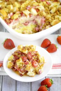 Strawberry Cream Cheese French Toast Bake and other strawberry recipes at www.idyllicpursuit.com