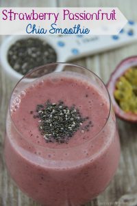 Strawberry Passionfruit Chia Smoothie and other strawberry recipes at www.idyllicpursuit.com