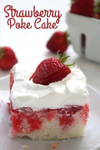 Strawberry Poke Cake and other strawberry recipes at www.idyllicpursuit.com