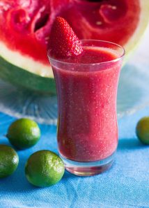 Simple Strawberry Watermelon Smoothie and other strawberry recipes at idyllicpursuit.com