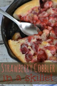 Strawberry Cobbler in a Skillet and other strawberry recipes at idyllicpursuit.com