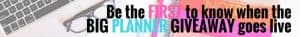 Know when the huge planner giveaway goes live at idyllicpursuit.com
