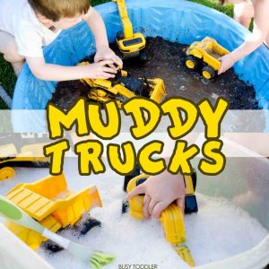 Muddy Trucks and other messy toddler activities at idyllicpursuit.com