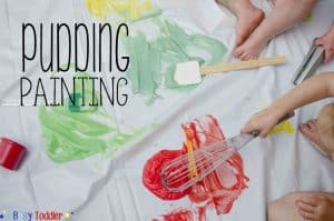 Pudding Painting and other messy toddler activities at idyllicpursuit.com