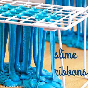 Slime Ribbons and other messy toddler activities at idyllicpursuit.com