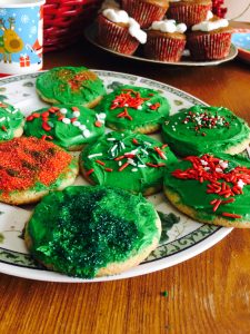 Christmas cookies decorated with care for our Christmas party