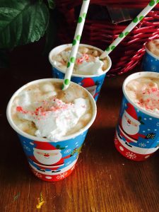 Cute little paper straws for the nutella hot chocolate at our Christmas party