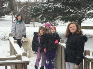 When you have a snowstorm during your Christmas party, you play outside!