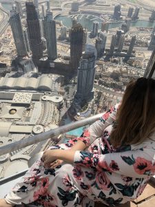 At the top of the Burj Khalifa in the new Sky Lounge in Dubai. The world's tallest building! Idyllicpursuit.com