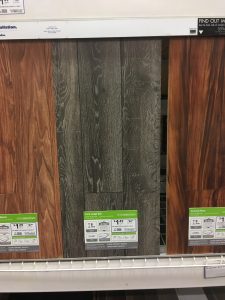 Shopping for flooring at Lowe's