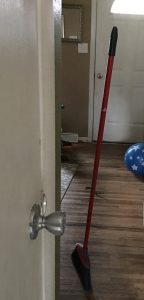 Mid-cleanup of the floors. 