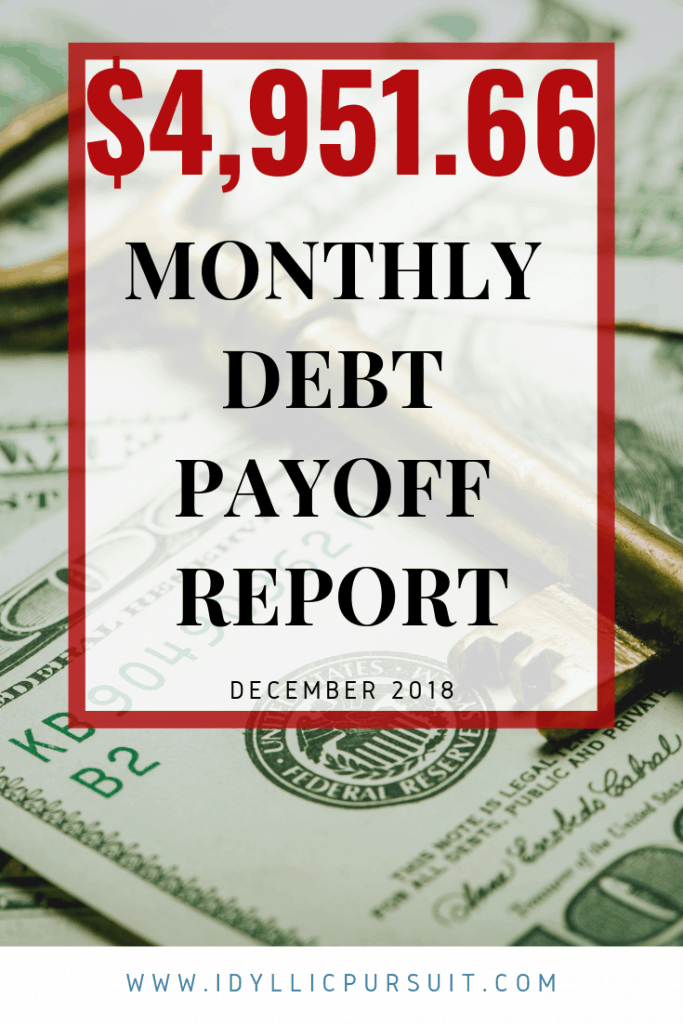 DECEMBER 2018 MONTHLY DEBT PAYOFF REPORT, how much debt paid off in one month, this mom paid off almost $5,000 of debt in one month