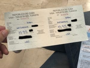 How to travel to Cuba as an American - what the visa looks like