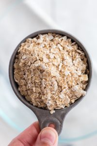 Adding oats to The best white peach strawberry bars