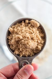 Adding brown sugar to The best white peach strawberry bars