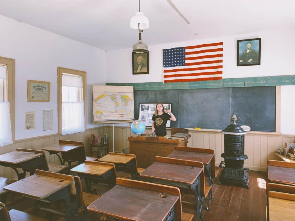 One room schoolhouse at the Nathaniel Hamlin Museum in Audubon, Iowa