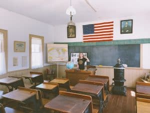 One room schoolhouse at the Nathaniel Hamlin Museum in Audubon, Iowa