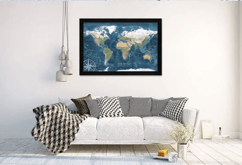 GeoJango World Map and couch