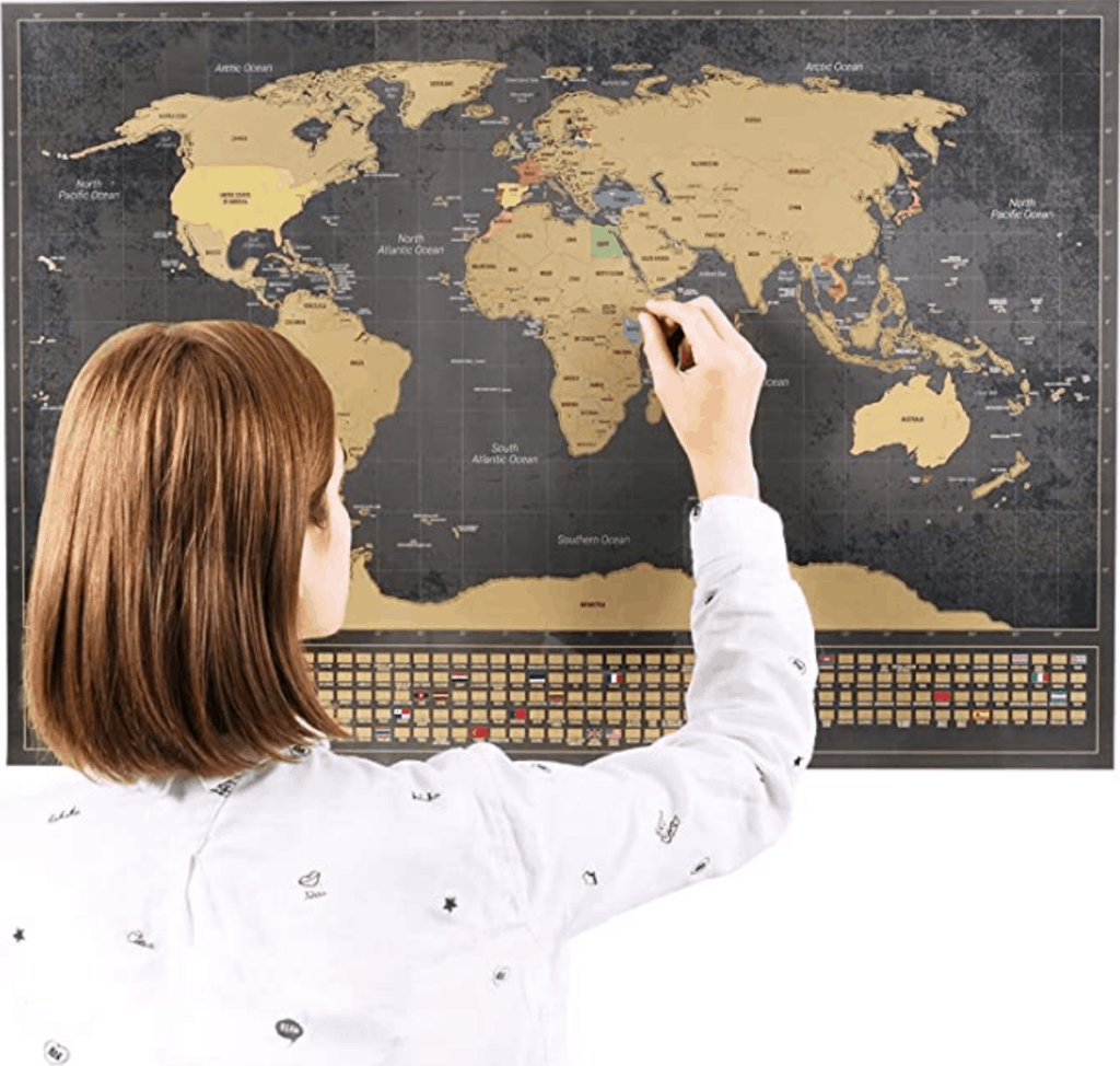 Scratch off world map