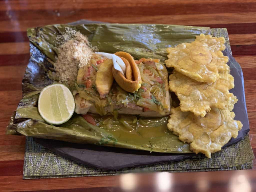 Eating plantains and pirarucu fish in the Amazon