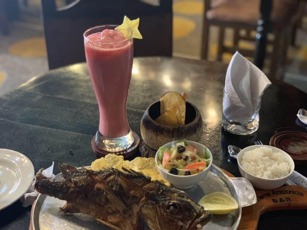 Eating food in Leticia, Amazonas