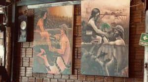 Paintings of the Amazon River at Tierras Amazonicas restaurant