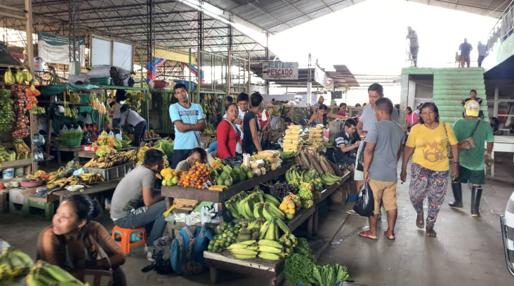 An indoor market in Leticia, Amazonas, Colombia