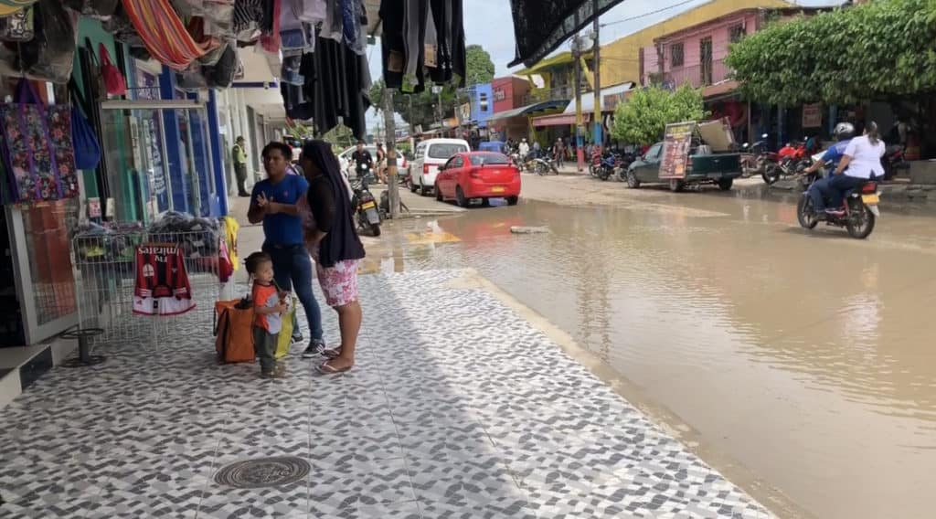 Flooded street in Leticia, Amazonas, Colombia