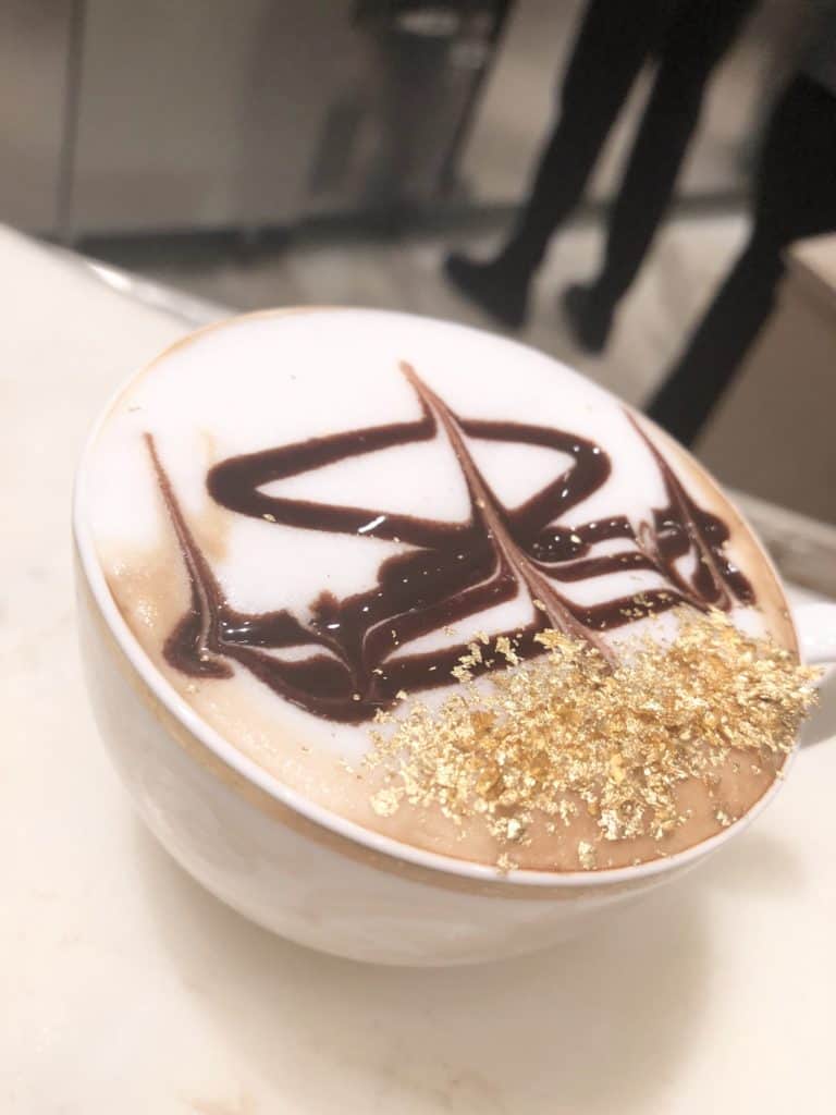 20 photos to inspire you to visit Abu Dhabi - cappuccino at Emirates Palace with gold