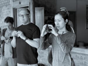 Kunsang testing out the Rangefinder