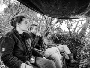 Sitting at the waterhole at the Maasai Mara Enonkishi Conservancy