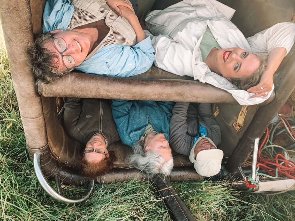 Hot air balloon ride landing and starting position in the Maasai Mara Kenya...Big 5 in the Maasai Mara