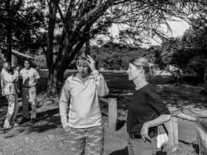 Rebecca and Malika talking about plans for the day