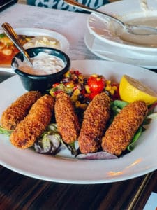 Salmon Croquettes at Sabon in Wichita (South Central Kansas)