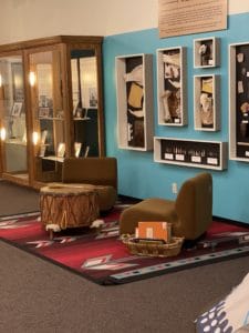 A picture of native American tools and artifacts at Mid-American All-Indian Center