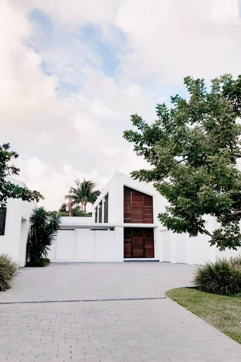 white and brown house