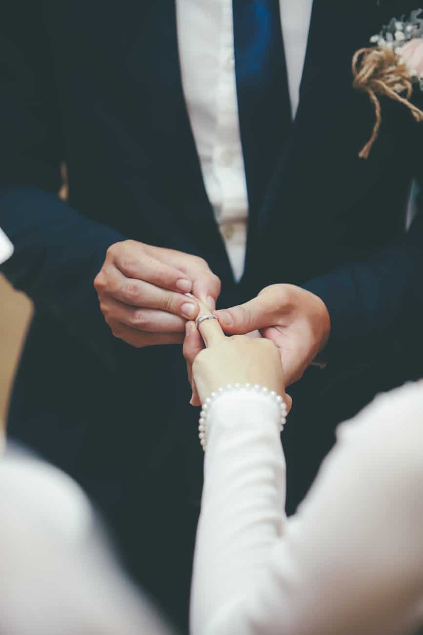 man and woman holding hands