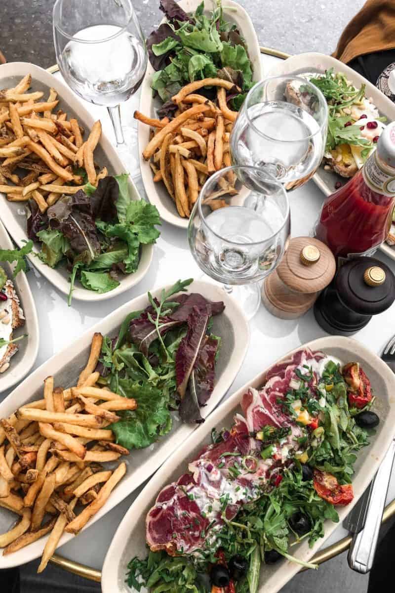 fries and vegetable dish