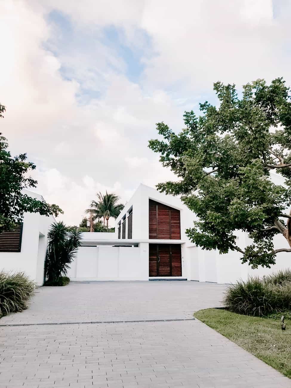 white and brown house