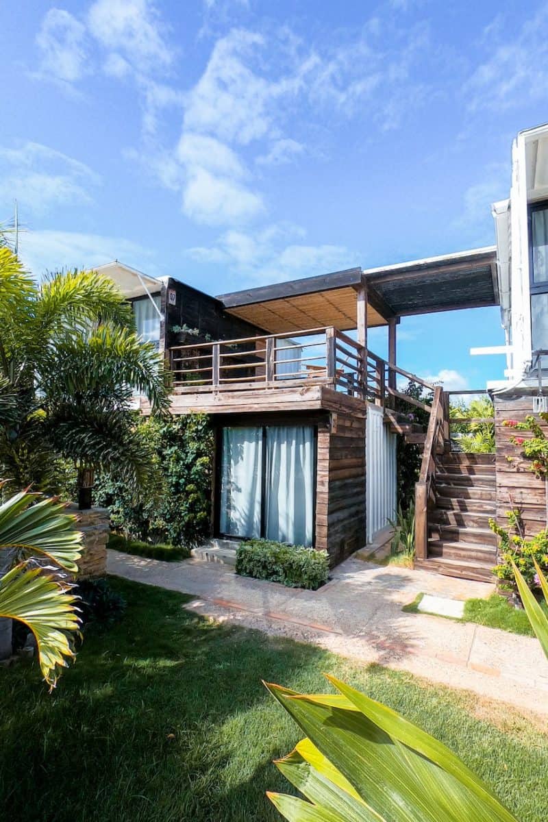 modern residential architecture with plants in patio