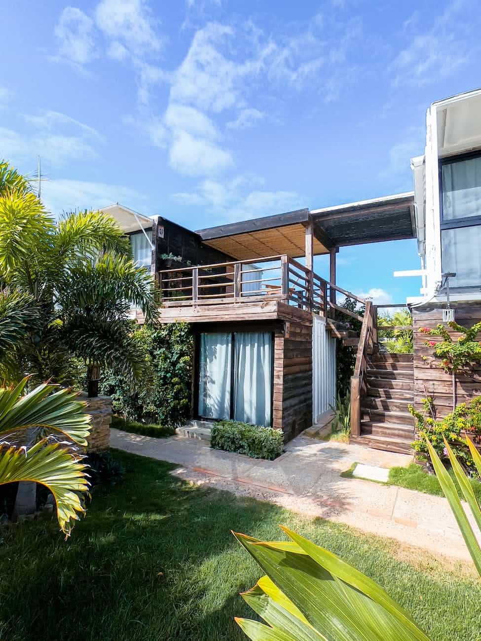 modern residential architecture with plants in patio