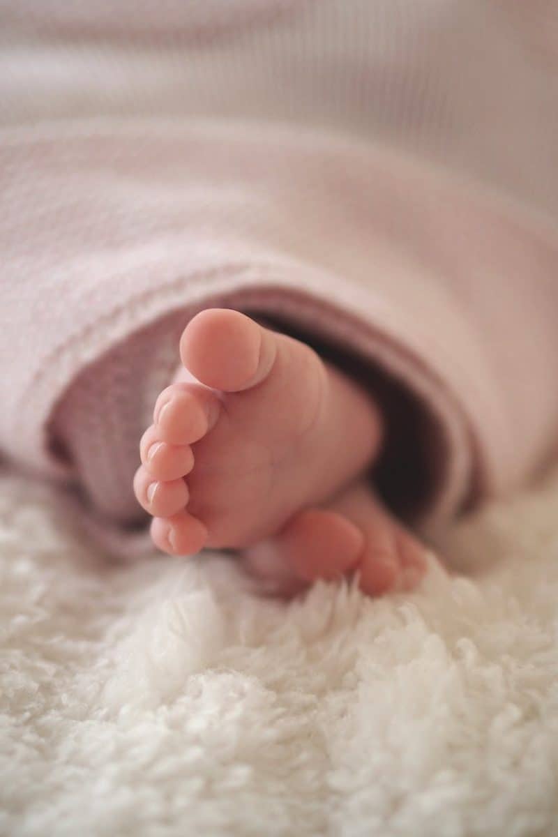 close up of baby feet