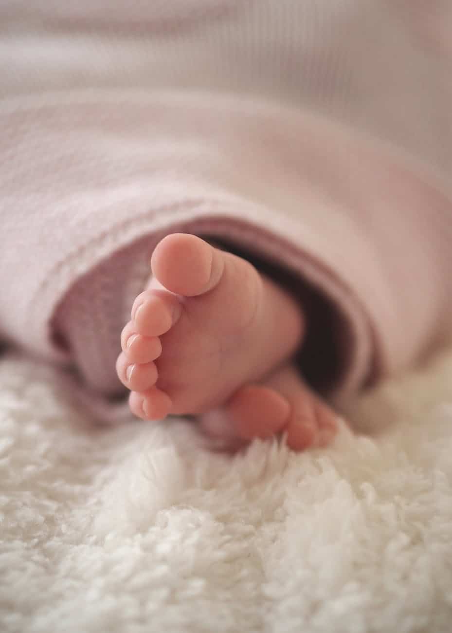 close up of baby feet