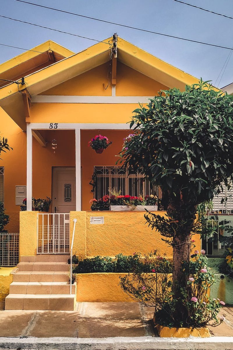 yellow concrete house