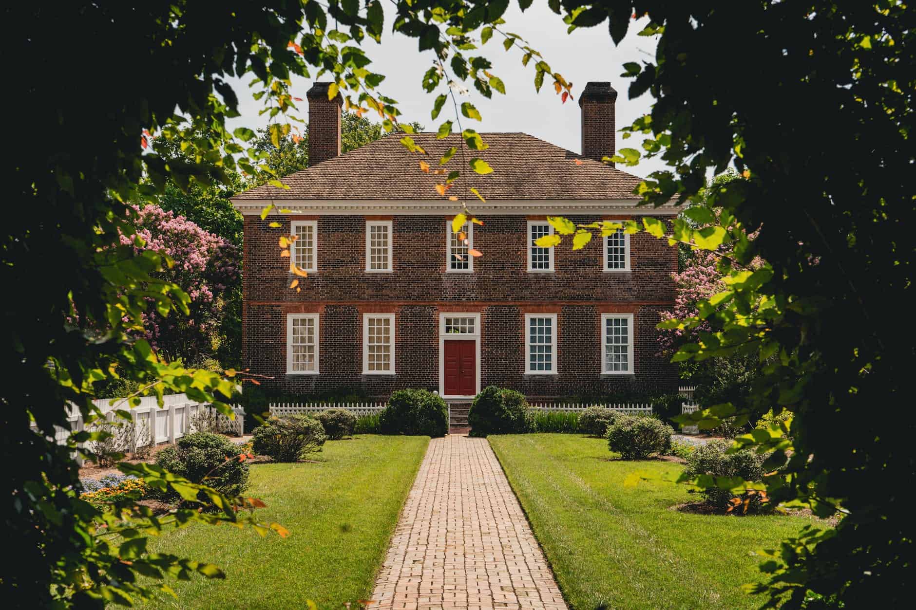 brick house with chimneys